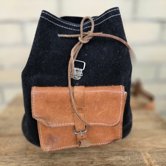 Vintage Suede & Leather Backpack - Picture 3 of 11